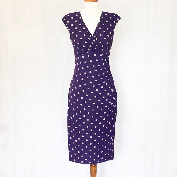 Lauren Ralph Lauren Dresses & Skirts - Lauren Ralph Lauren Side Ruched Polka Dot Dress